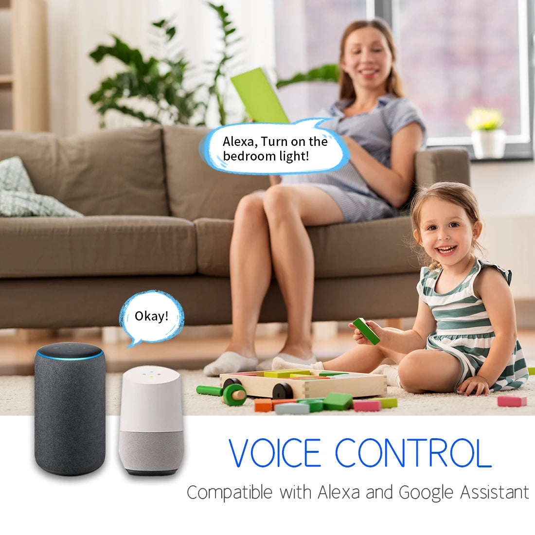 Work with Tuya Wifi US Smart Light Switch Neutral Wire/No Neutral Wire Required 120 Type Wall Touch Switch Alexa, Google Home