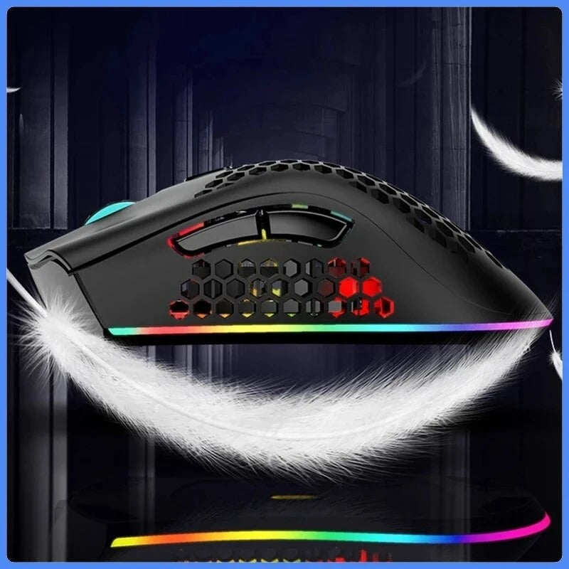 GLIDE RGB — Wireless Gaming Mouse, Honeycomb Shell