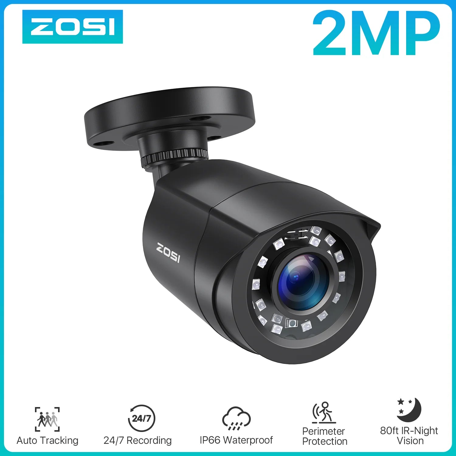 1080P 4-In-1 CCTV Security Camera ,3.6Mm Lens 24 IR Leds,80Ft Night Vision ,Outdoor Whetherproof Surveillance Camera
