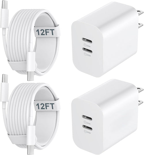 USB C Charger Block for Phone 17 16 15 Pro Max,20W Type C Charger with 12FT Long USB C to C Fast Charging Cord Cable Compatible for 17 16 15 Pro Max/17 16 15 Pro/15 Plus/15/Android Phone