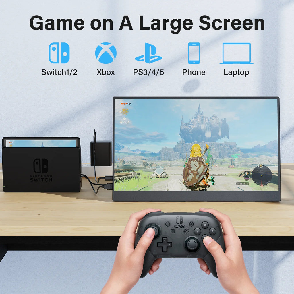 ViewMate 15.6" Portable Monitor – Full HD IPS USB-C Dual Screen Display
