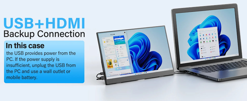 ViewMate 15.6" Portable Monitor – Full HD IPS USB-C Dual Screen Display