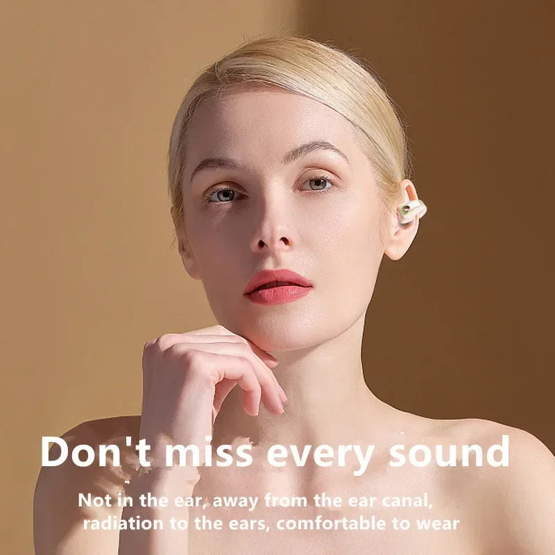 ClipSound Open-Ear Bone Conduction Bluetooth Headset with Mic
