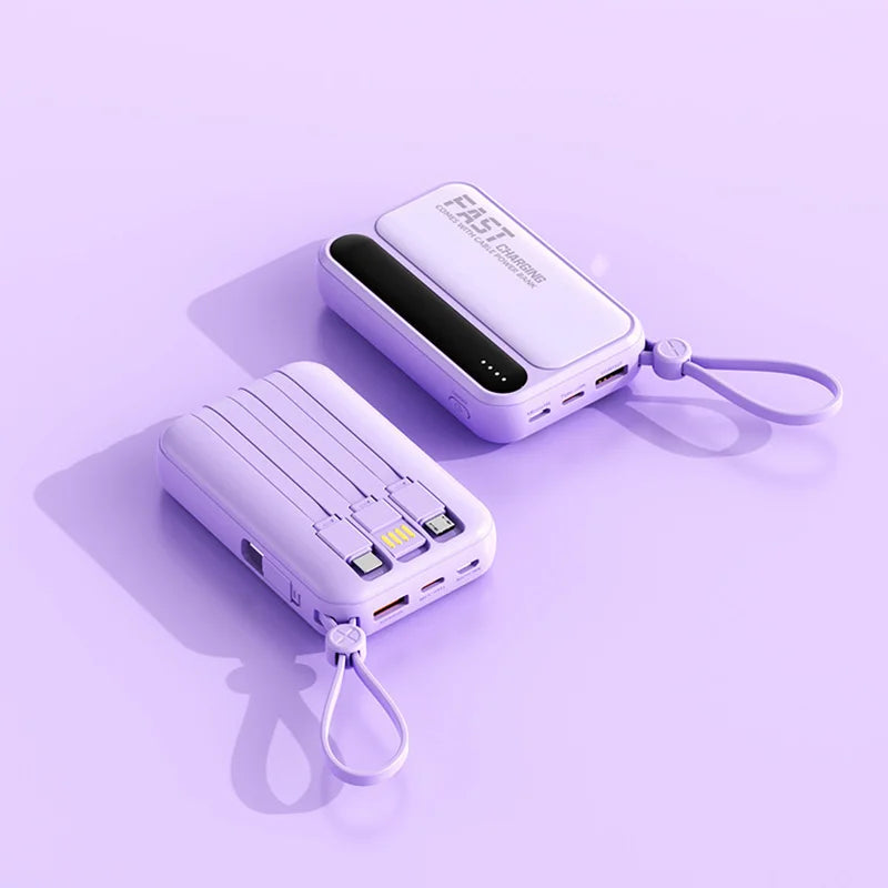 VoltMini 50000mAh Power Bank with Built-In Cables & LED Display