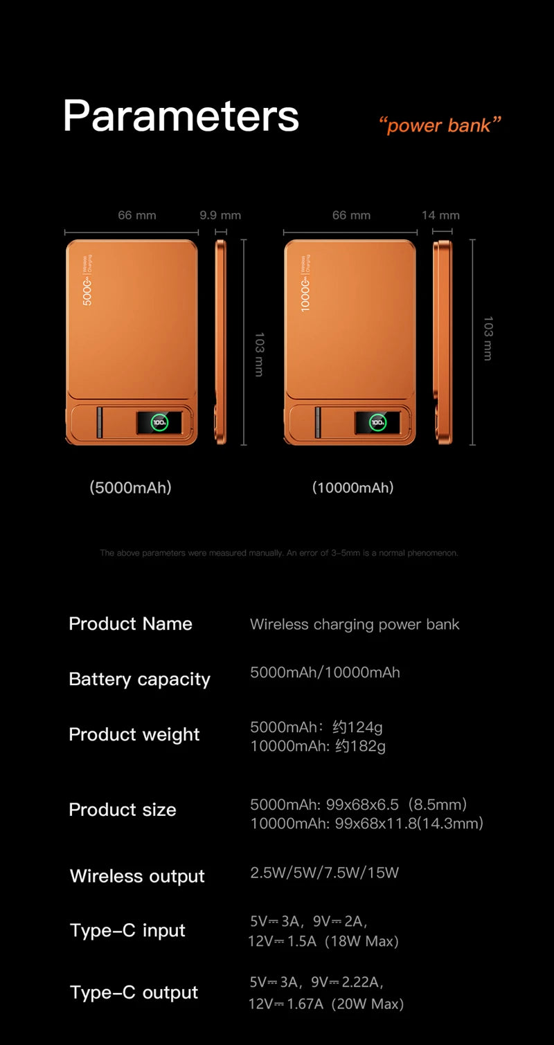MagSnap 10000mAh Magnetic Wireless Power Bank for iPhone 14-17
