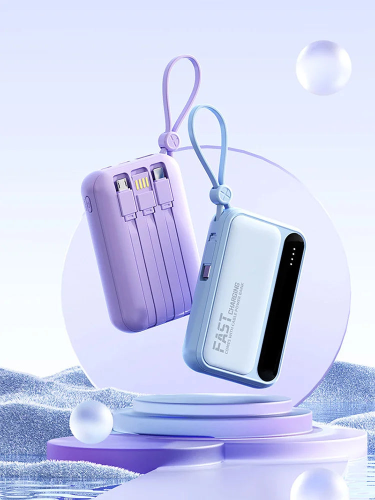 VoltMini 50000mAh Power Bank with Built-In Cables & LED Display