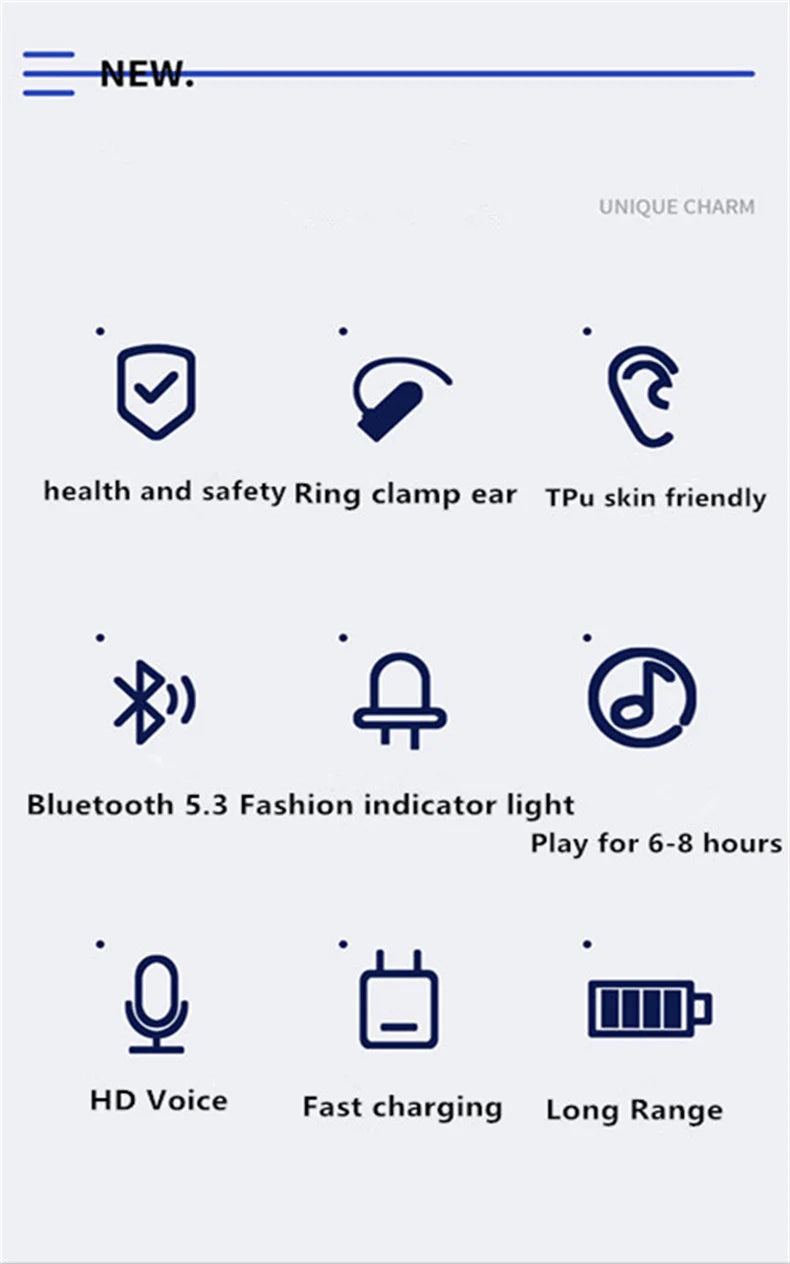 ClipSound Open-Ear Bone Conduction Bluetooth Headset with Mic