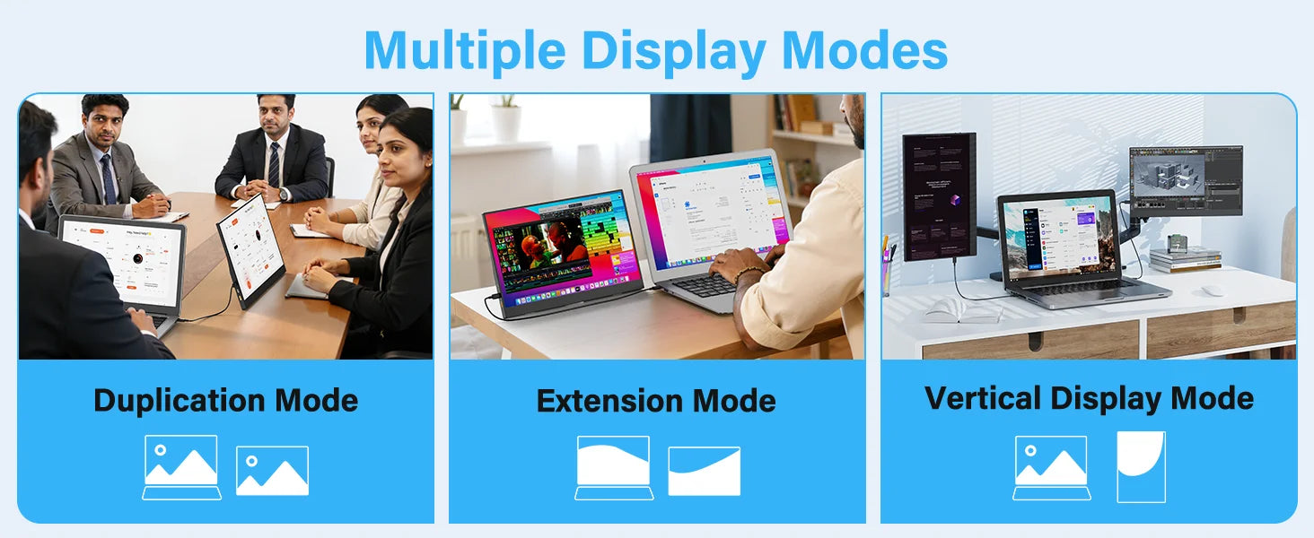 ViewMate 15.6" Portable Monitor – Full HD IPS USB-C Dual Screen Display