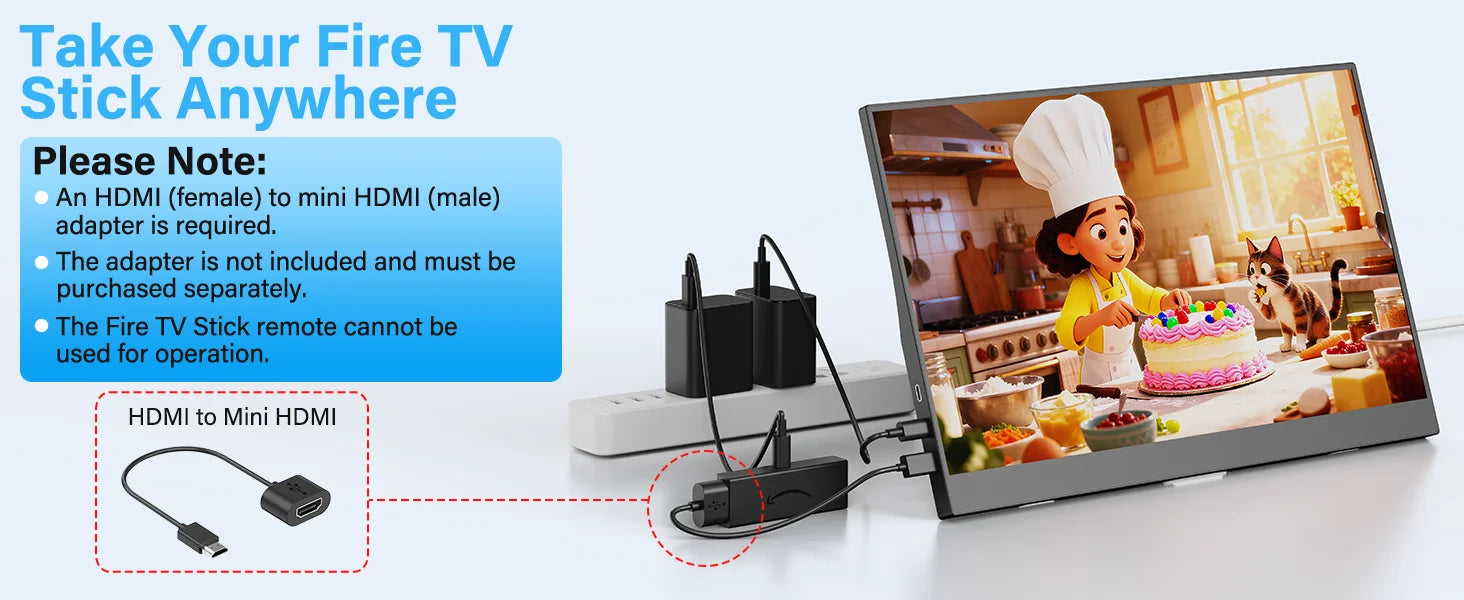 ViewMate 15.6" Portable Monitor – Full HD IPS USB-C Dual Screen Display