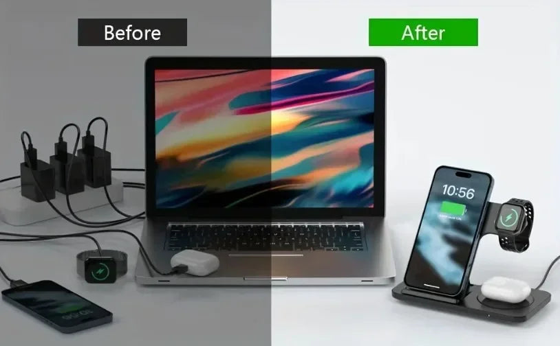 TriCharge 3-in-1 Wireless Charging Station