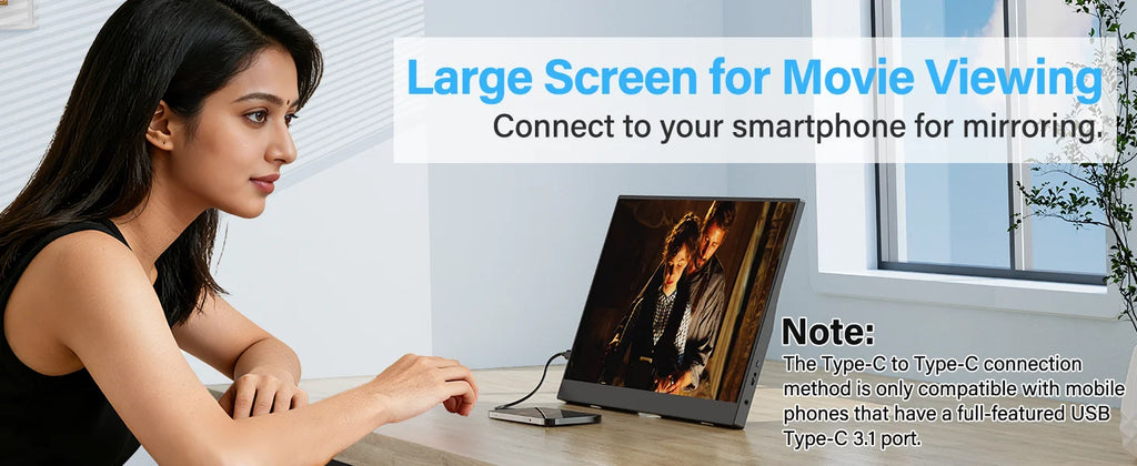 ViewMate 15.6" Portable Monitor – Full HD IPS USB-C Dual Screen Display