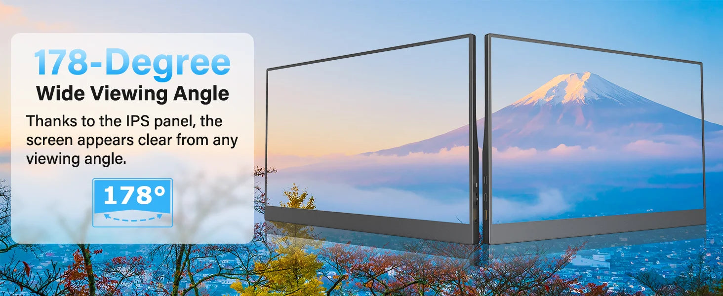 ViewMate 15.6" Portable Monitor – Full HD IPS USB-C Dual Screen Display