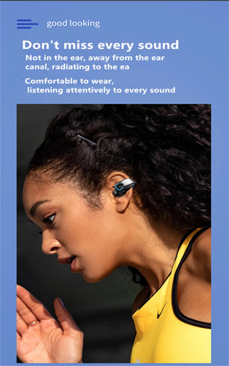 ClipSound Open-Ear Bone Conduction Bluetooth Headset with Mic