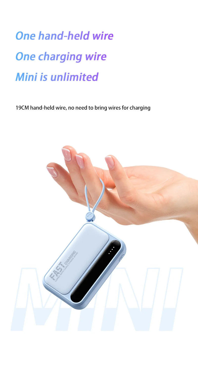 VoltMini 50000mAh Power Bank with Built-In Cables & LED Display