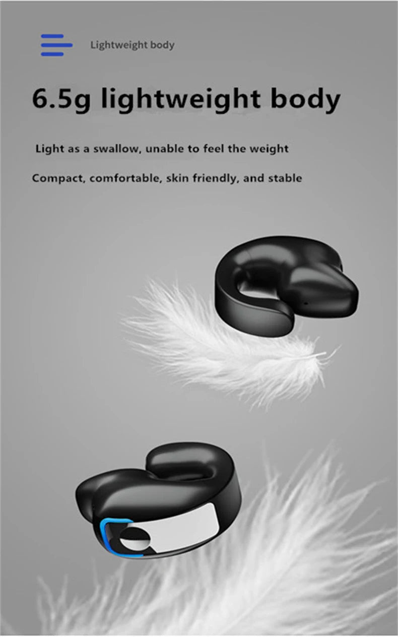 ClipSound Open-Ear Bone Conduction Bluetooth Headset with Mic