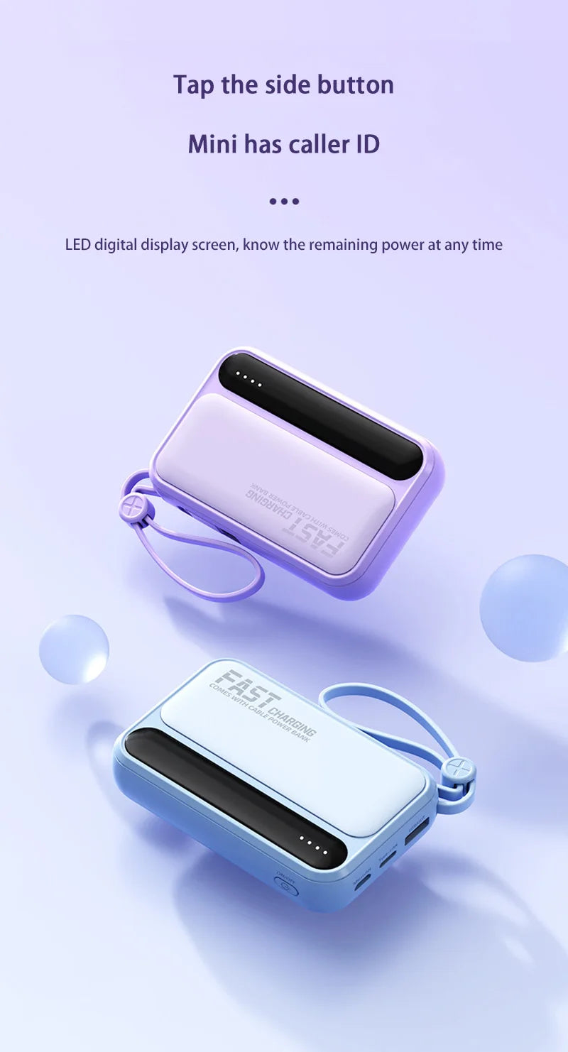 VoltMini 50000mAh Power Bank with Built-In Cables & LED Display