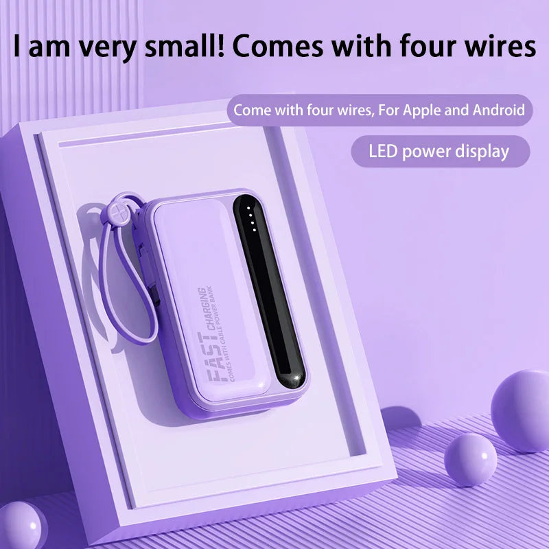 VoltMini 50000mAh Power Bank with Built-In Cables & LED Display