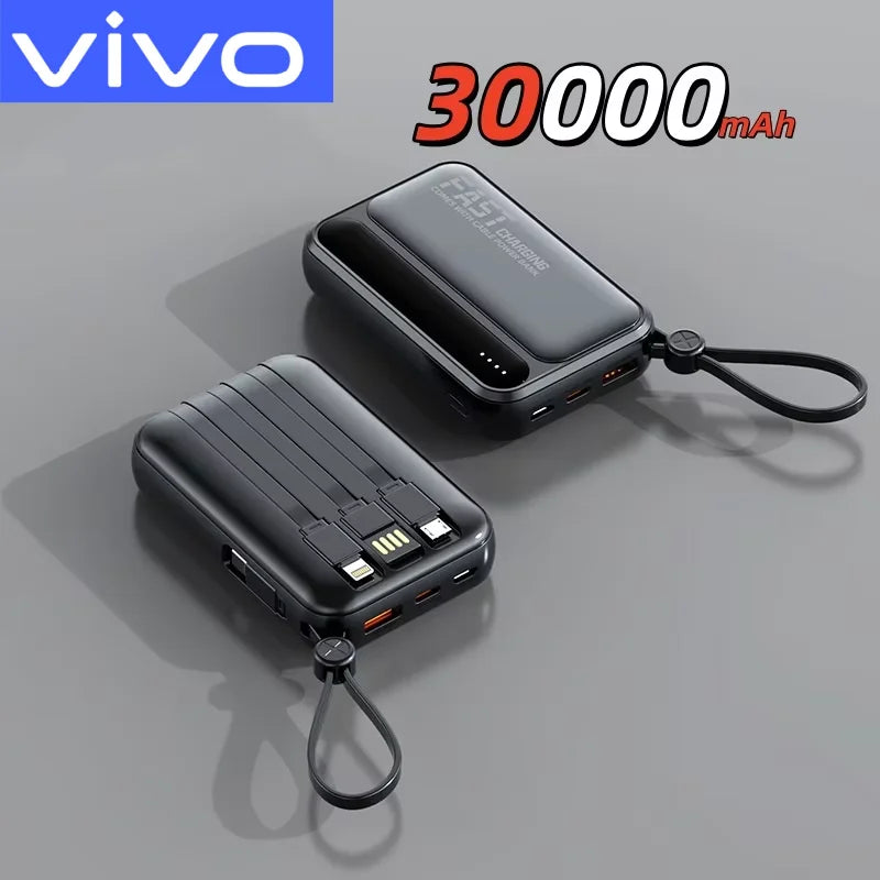 VoltMini 50000mAh Power Bank with Built-In Cables & LED Display