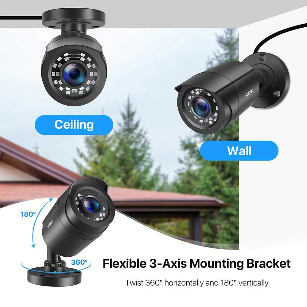 1080P 4-In-1 CCTV Security Camera ,3.6Mm Lens 24 IR Leds,80Ft Night Vision ,Outdoor Whetherproof Surveillance Camera